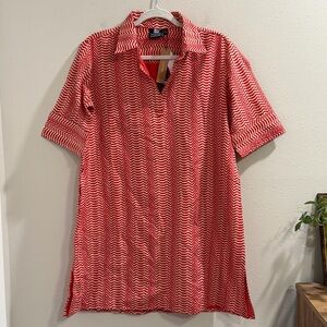 Madison Mathews NWT Size Small Cotton Mini Shirt Dress Preppy Casual Boho Resort